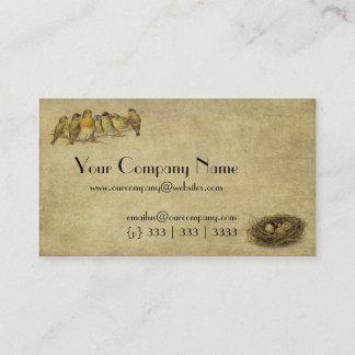 Elegant & Artistic Birds And Nest- Business Card