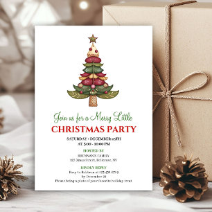 Elegant artistic Christmas tree holiday invitation