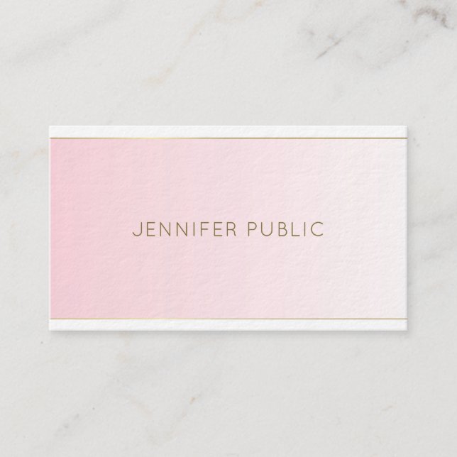 Elegant Artistic Design Trendy Modern Plain Luxury Business Card (Front)