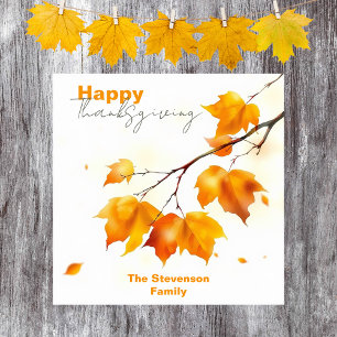 Elegant Artistic Fall Maple Leaves Thanksgiving Poster