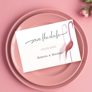 Elegant Artistic Flamingo Save The Date