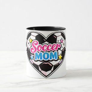 Elegant Artwork Heart-Shaped Soccer Mum Mug