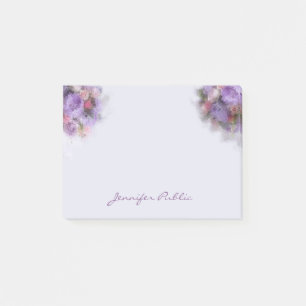 Elegant Artwork Template Oil Colors Flowers Script Post-it Notes