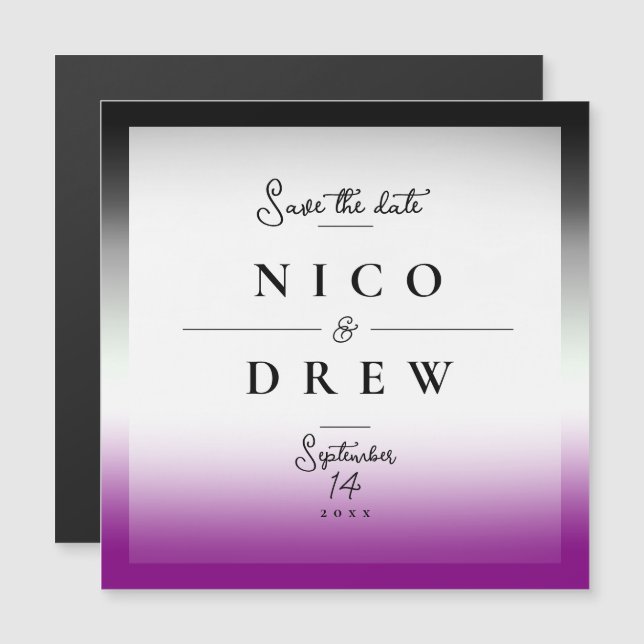 Elegant Asexual Pride Wedding  (Front/Back)