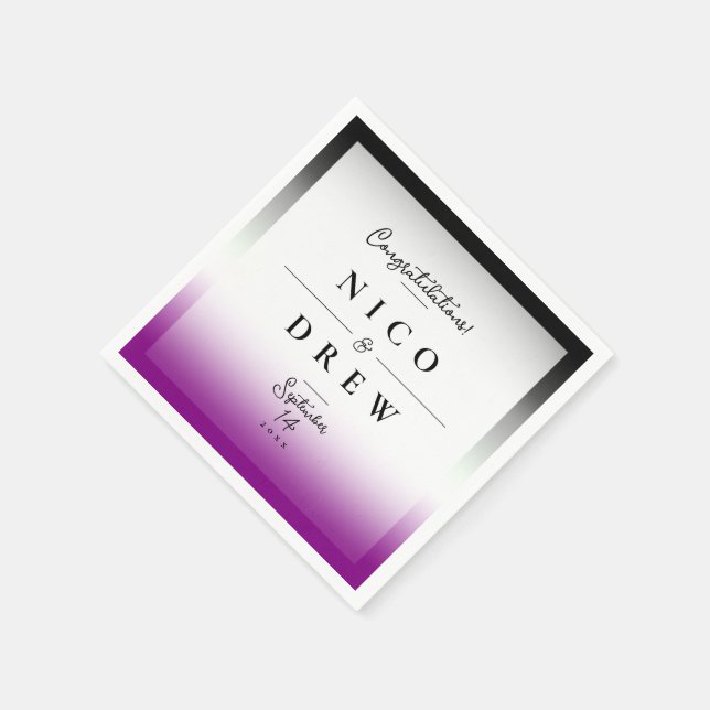 Elegant Asexual Pride Wedding  Napkin (Corner)