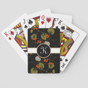 Elegant Asian Floral Playing Cards