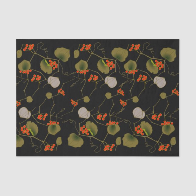 Elegant Asian Floral Tissue Paper (Front)