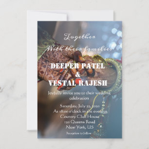 Elegant Asian Indian Wedding Invitation