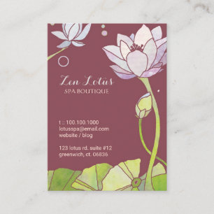 Elegant Asian Lotus Yoga or Spa Business Cards