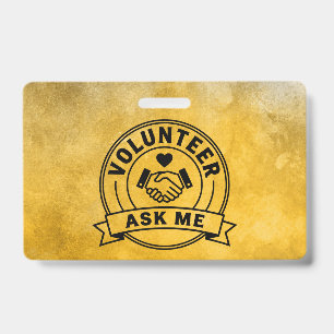 Elegant Ask Me Volunteer Event Staff ID Badge