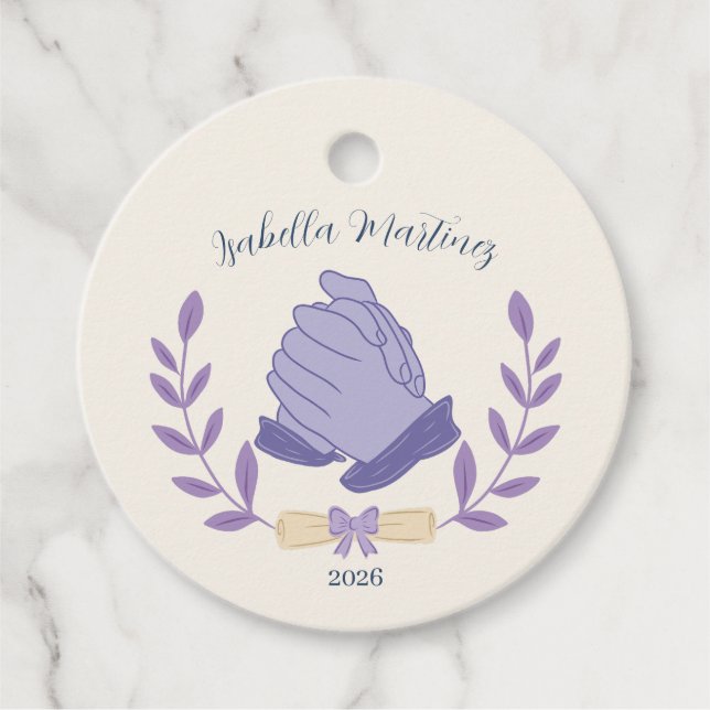 Elegant ASL Congratulations Favour Tags (Front)