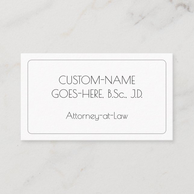 Elegant Attorney-at-Law Business Card (Front)