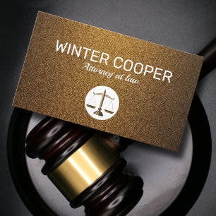Elegant attorney at law copper gold professional business card