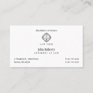 Elegant Attorney at Law Law Firm Business Card