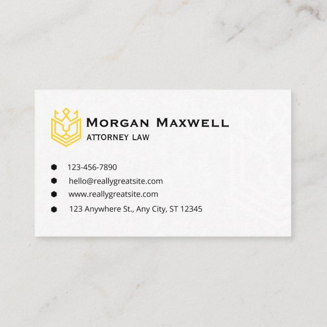 Elegant Attorney Business Card | Lawyer & Legal  (Back)