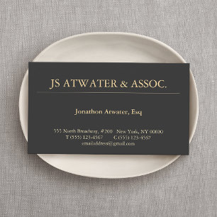Elegant Attorney Lawyer Professional Black Business Card