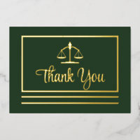 Elegant Attorney Thank You Foil Postcard