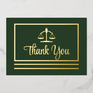 Elegant Attorney Thank You Foil Postcard