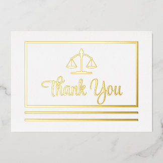 Elegant Attorney Thank You Foil Postcard