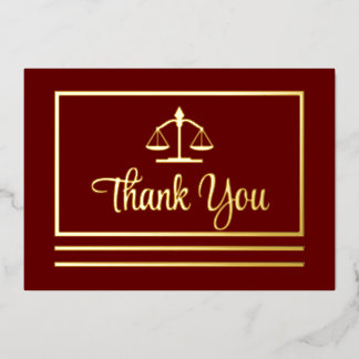 Elegant Attorney Thank You Foil Postcard