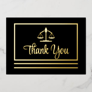 Elegant Attorney Thank You Foil Postcard