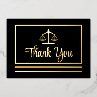 Elegant Attorney Thank You Foil Postcard