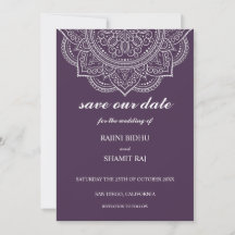 Elegant Aubergine Paisley Indian Hindu Wedding