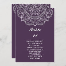 Elegant Aubergine Paisley Wedding Seating Chart