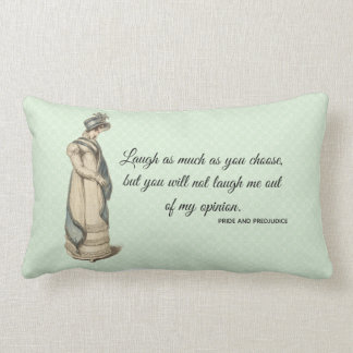 Elegant Austen Pride and Prejudice quote striped Lumbar Cushion