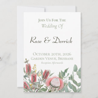 Elegant Australian Native Floral Invitation