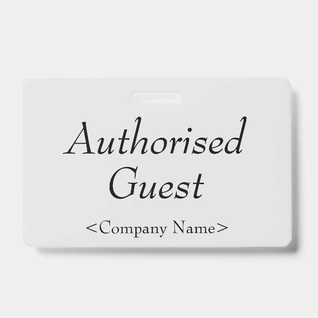 Elegant "Authorised Guest" Badge ID Badge (Front)