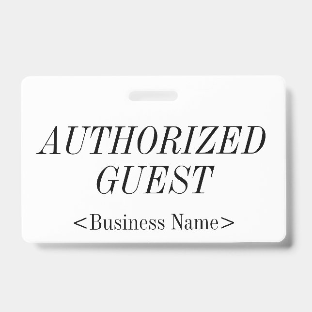 Elegant "AUTHORIZED GUEST" Badge ID Badge (Front)