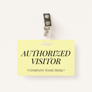 Elegant "AUTHORIZED VISITOR" Badge ID Badge