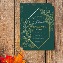 Elegant Autumn Berry Frame Dark Teal Gold Script