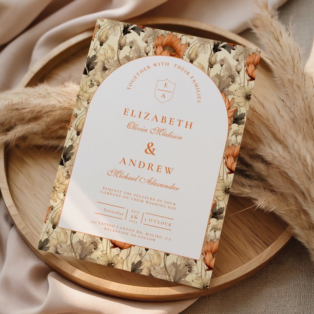 Elegant Autumn Botanical Wedding Invitation (Creator Uploaded)