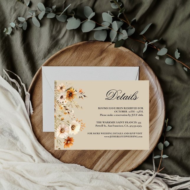 Elegant Autumn Botanical Wildflower wedding RSVP Card (Creator Uploaded)