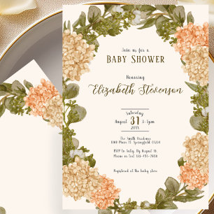 Elegant Autumn Colour Floral Baby Shower Invitatio Invitation