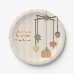 Elegant Autumn Fall Baby Shower Supplies Paper Plate