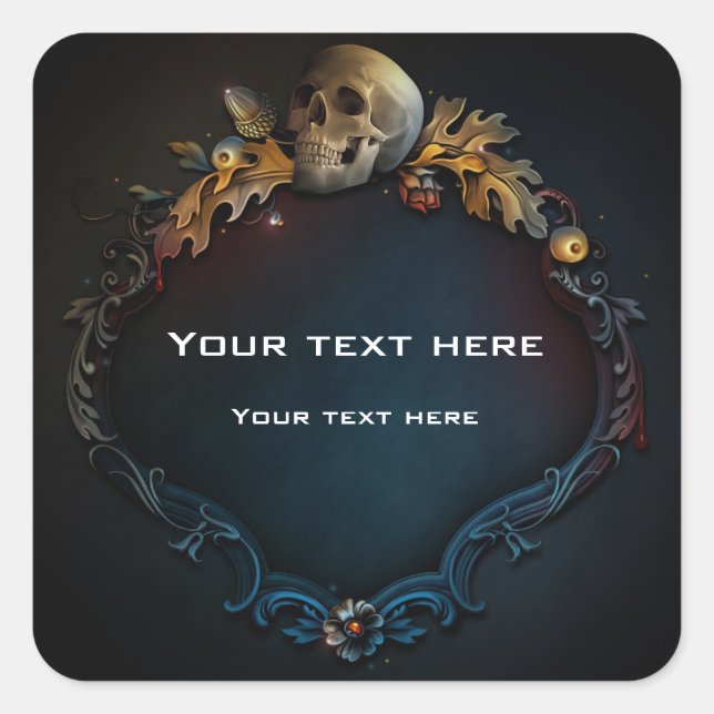 Elegant Autumn Fall Enchanted Magical Halloween Square Sticker (Front)