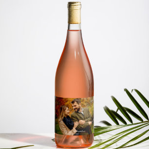Elegant Autumn Fall Watercolor Photo Welcome Sparkling Wine Label