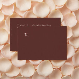 Elegant Autumn Floral Minimalist Wedding Envelope