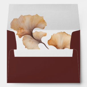 Elegant Autumn Floral Minimalist Wedding Envelope
