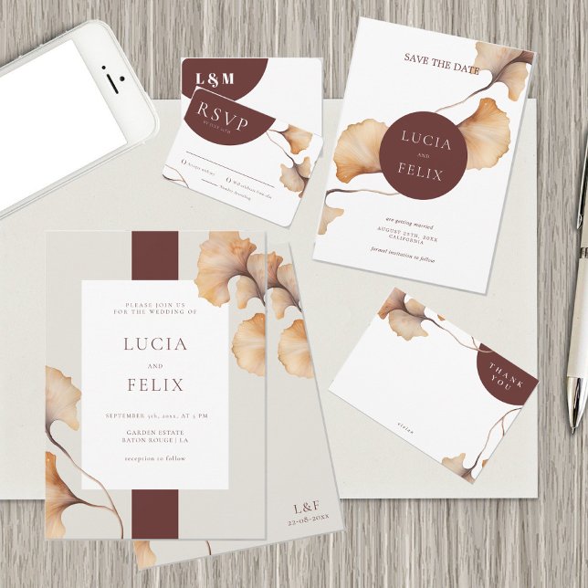 Elegant Autumn Floral Minimalist Wedding Invitation (Creator Uploaded)