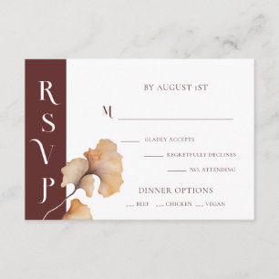 Elegant Autumn Floral Minimalist Wedding RSVP Card