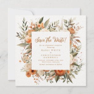 Elegant Autumn Floral Reception Save The Date
