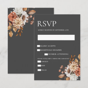 Elegant Autumn Floral RSVP Enclosure Card