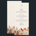 Elegant Autumn Floral Watercolor Wedding Menu Card<br><div class="desc">This lovely wedding reception menu card features a border of watercolor flowers in beautiful autumn tones. Together these elements create an rustic yet elegant wedding menu that would be perfect for a romantic wedding any time of the year. This design coordinates with our Elegant Autumn Floral Watercolor wedding suite. See...</div>