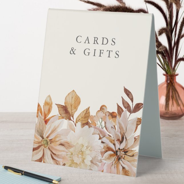 Elegant Autumn Floral Wedding Cards & Gifts (In SItu (Table))