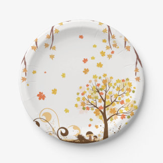 Elegant Autumn Floral Wedding Collection Paper Plate