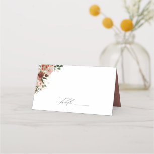 Elegant Autumn Floral Wedding Place Card